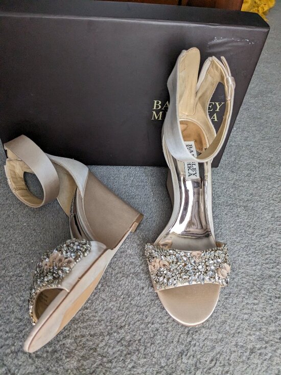 Badgley Mischka Shoes - NEW Badgley Mischka Lauren ankle strap wedge 7